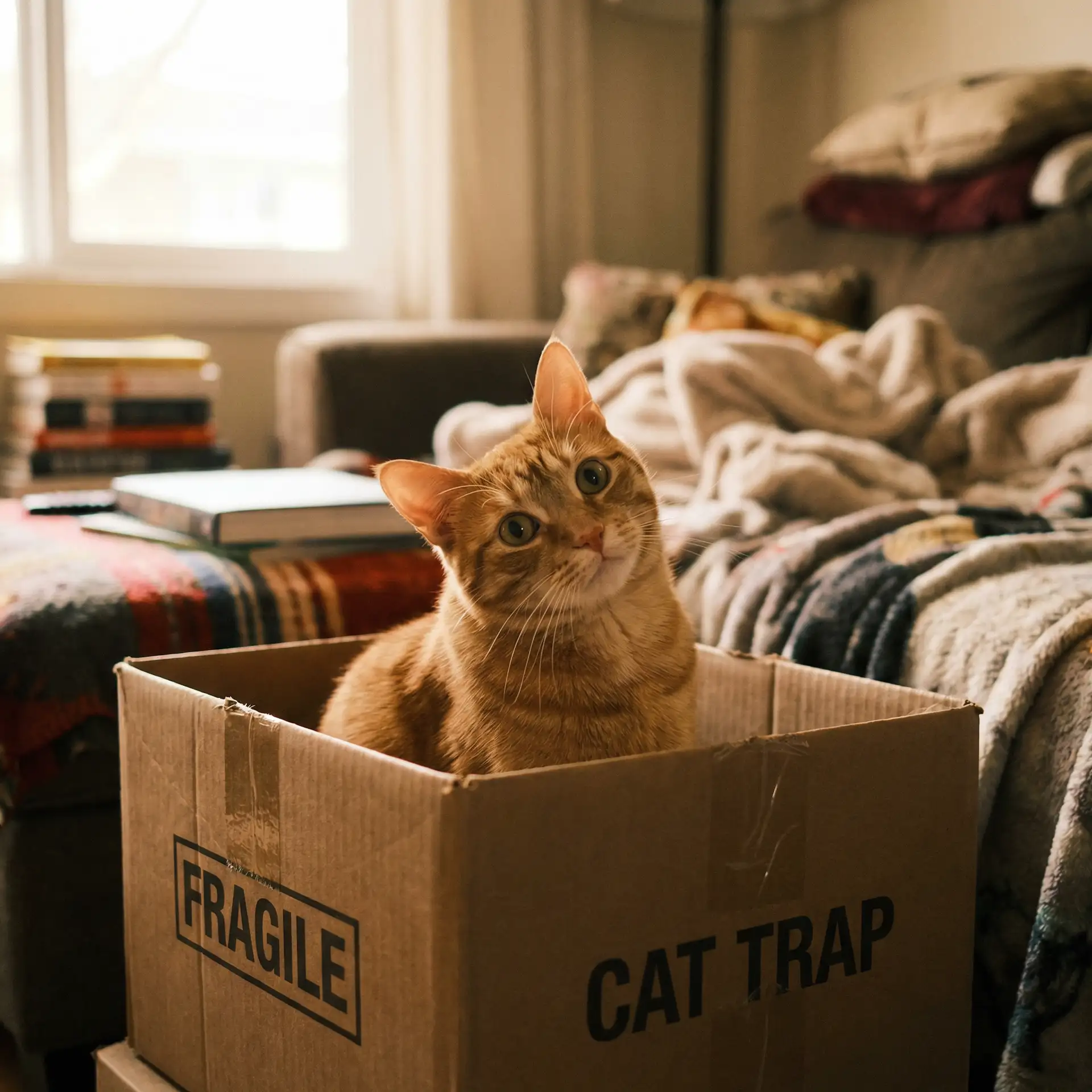 橘猫躲在纸箱里 - 我凭本事单身在线观看